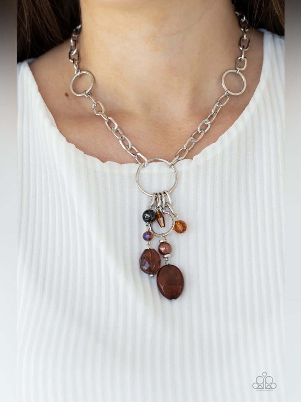 ❤️‍🔥5/$25❤️‍🔥 Lay Down Your Charms Brown Necklace